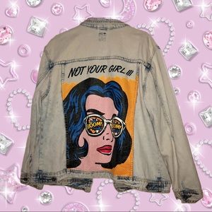 graphic jean jacket